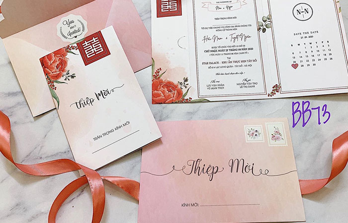Thiệp cưới vintage đơn giản mà sang trọng  An Hieu Wedding