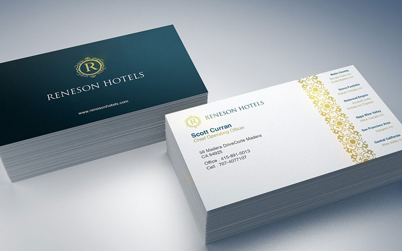 Mẫu card visit mang thiết kế đặc trưng của ngành du lịch, khách sạn