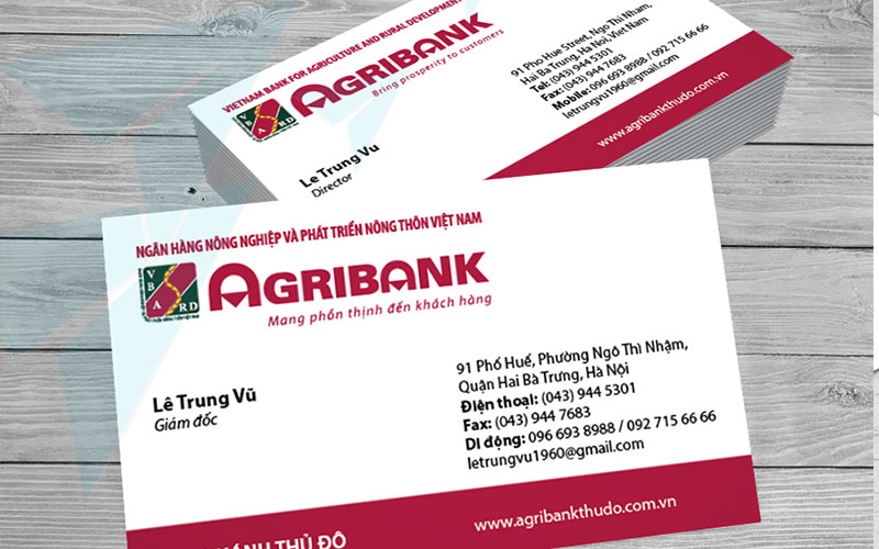 Mẫu card visit ngân hàng Agribank
