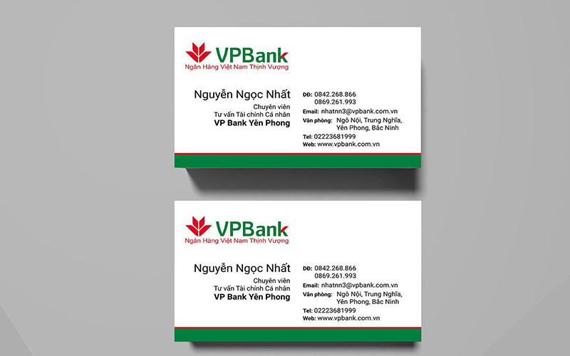 Mẫu card visit ngân hàng VPBank
