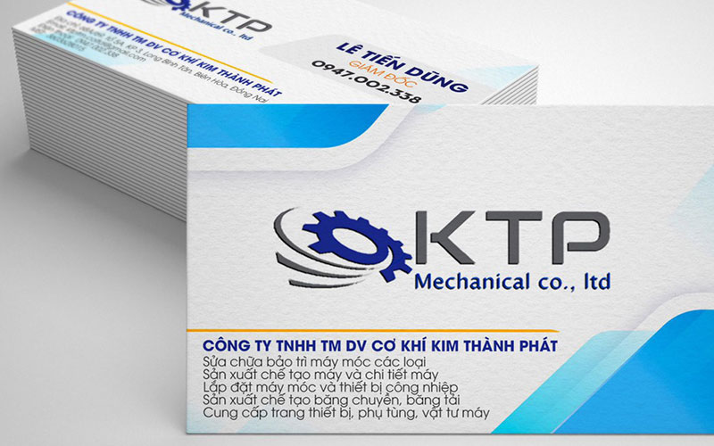 Mẫu thiết kế card visit với nội dung các dịch vụ ở công ty cơ khí Kim Thành Phát