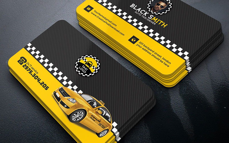 Mẫu card visit của hãng taxi đẹp được thiết kế mẫu