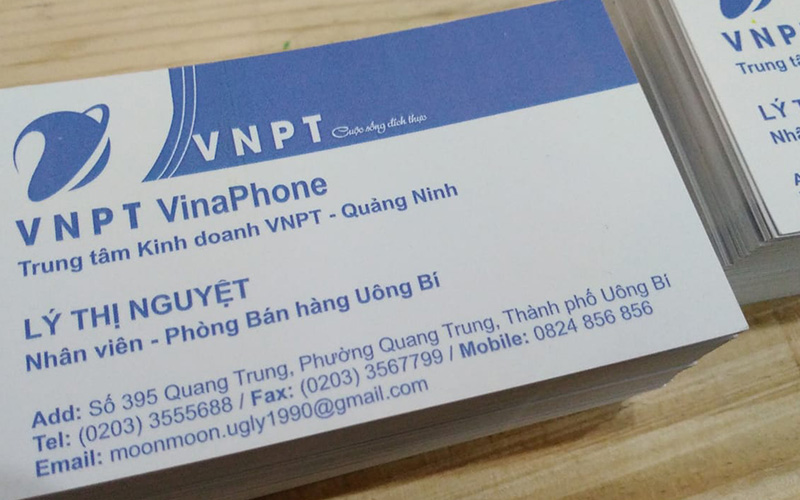 Mẫu name card của nhân viên tại phòng bán hàng VNPT