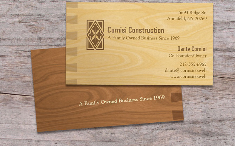 Mẫu card visit kinh doanh với tông thiết kế màu gỗ đẹp