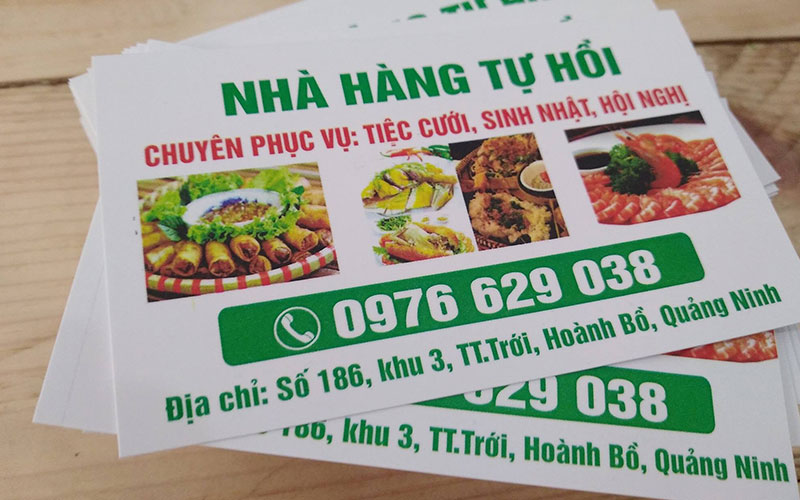 Mẫu card visit đơn giản của nhà hàng Tự Hồi