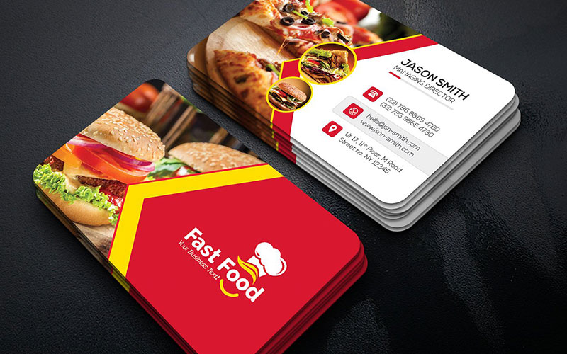 Mẫu card visit của nhà hàng Pizza Fast Food