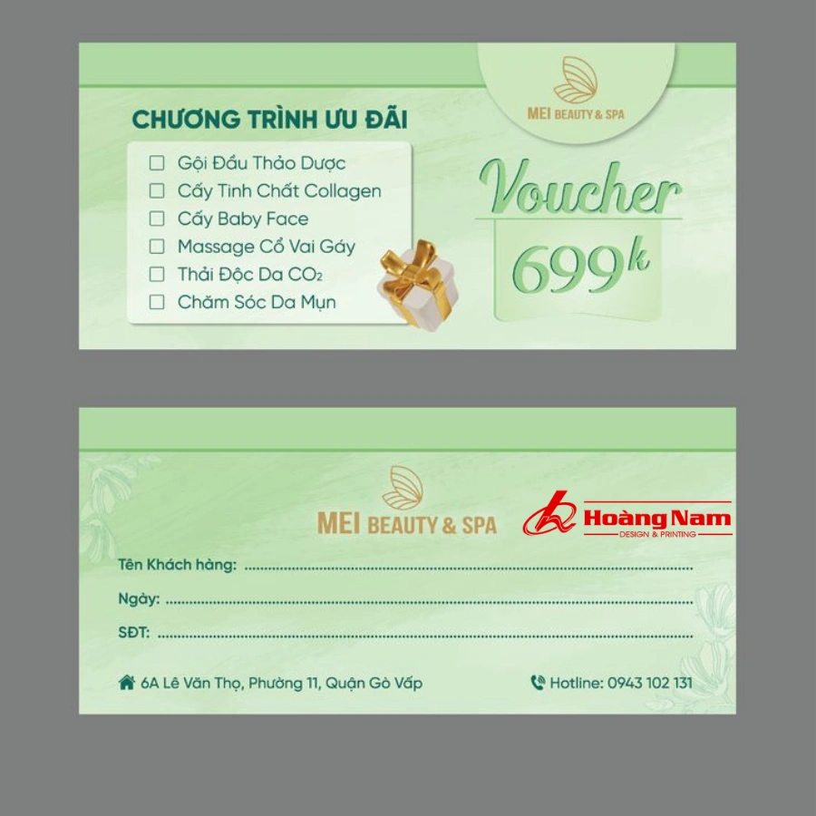 Mẫu phiếu giảm giá 02 in phiếu giảm giá, in voucher in hoàng nam