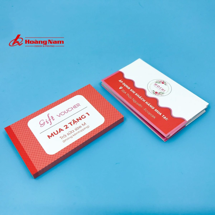 Mẫu phiếu giảm giá 03 in phiếu giảm giá, in voucher in hoàng nam