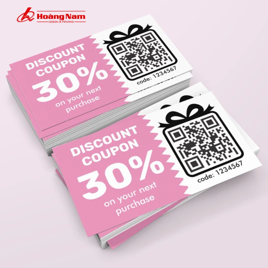 Mẫu phiếu giảm giá 10 in phiếu giảm giá, in voucher in hoàng nam