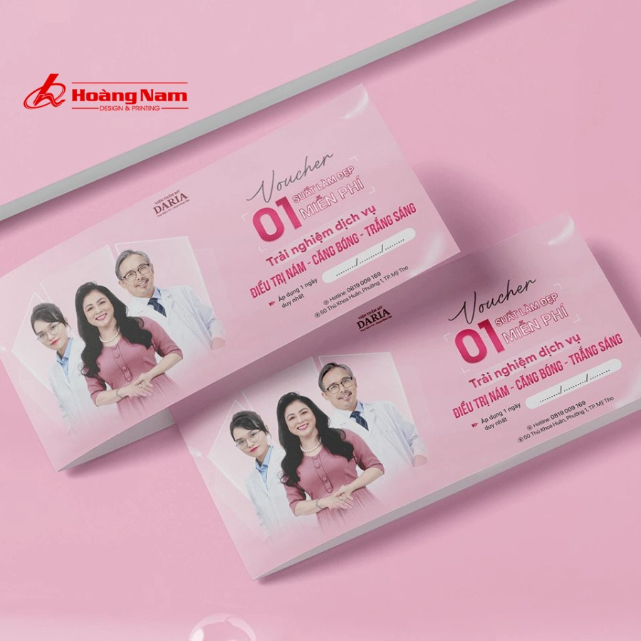 Mẫu phiếu giảm giá 06 in phiếu giảm giá, in voucher in hoàng nam